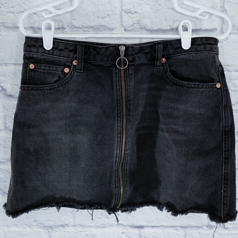 FREE People black denim skirt - Picture 1 of 3